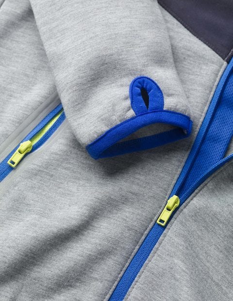 Active Zip-Up Hoodie - Grey Marl/Navy Blue Active Zip-Up Hoodie - Grey Marl/Navy Blue