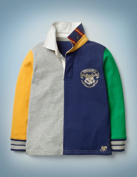 Hogwarts Rugby Shirt - Mid Grey Jaspé Hotchpotch Hogwarts Rugby Shirt - Mid Grey Jaspé Hotchpotch