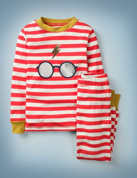 Harry Potter Langer Schlafanzug - Rockabilly-Rot/Naturweiß, Gestreift Harry Potter Langer Schlafanzug - Rockabilly-Rot/Naturweiß, Gestreift