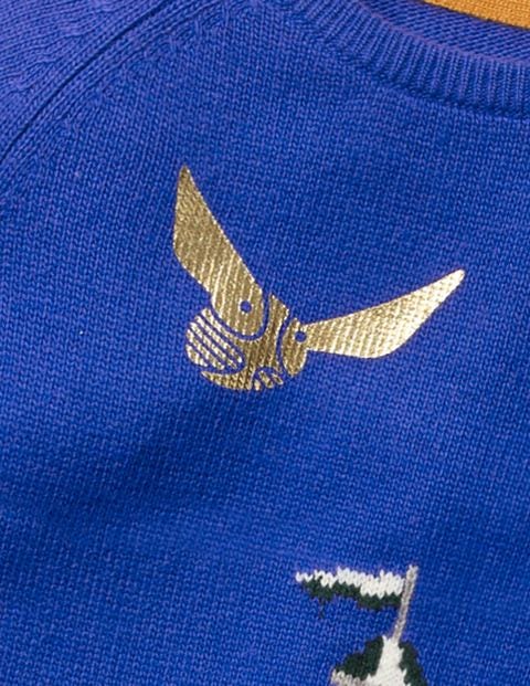Pull à motif match de Quidditch - Bleu duc Pull à motif match de Quidditch - Bleu duc