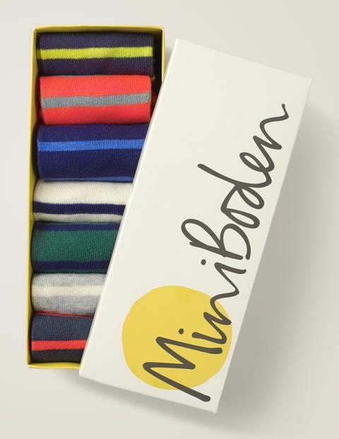 7 Pack Sock Box - Multi Stripes 7 Pack Sock Box - Multi Stripes