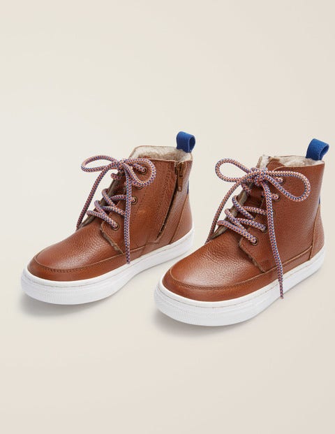 Leather Lace Up Boots - Tan Leather Lace Up Boots - Tan