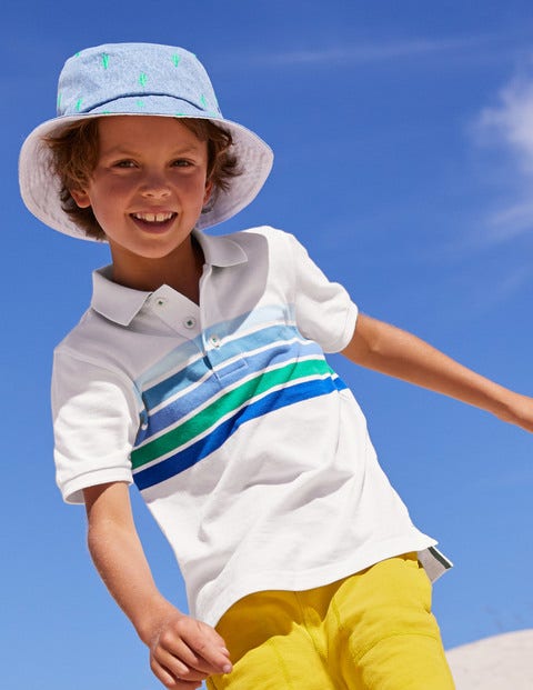 Piqué Polo Shirt - Ecru/Blue Sunset Piqué Polo Shirt - Ecru/Blue Sunset