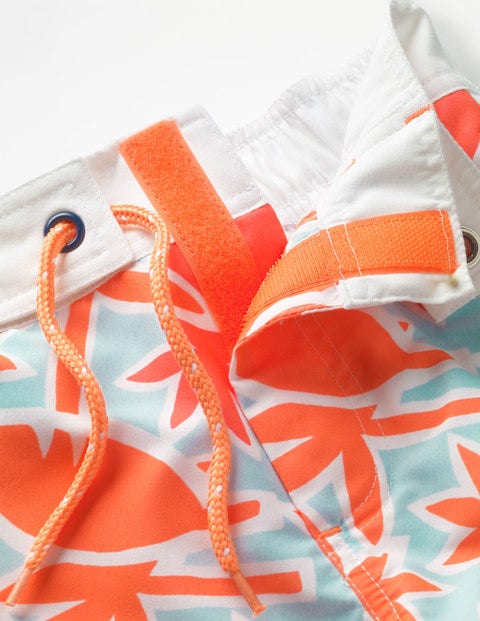 Poolside Shorts - Neon Orange Pineapple Palm Poolside Shorts - Neon Orange Pineapple Palm