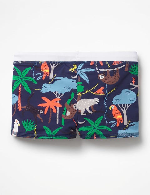 Swim Trunks - College Blue Multi Tree Tops Swim Trunks - College Blue Multi Tree Tops