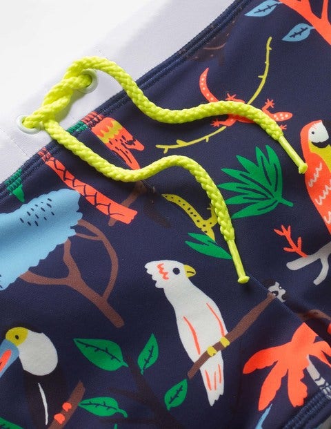 Swim Trunks - College Blue Multi Tree Tops Swim Trunks - College Blue Multi Tree Tops