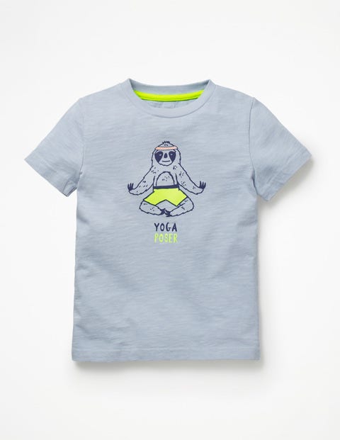 Animal Graphic T-Shirt - Harebell Blue Yoga Poser Animal Graphic T-Shirt - Harebell Blue Yoga Poser