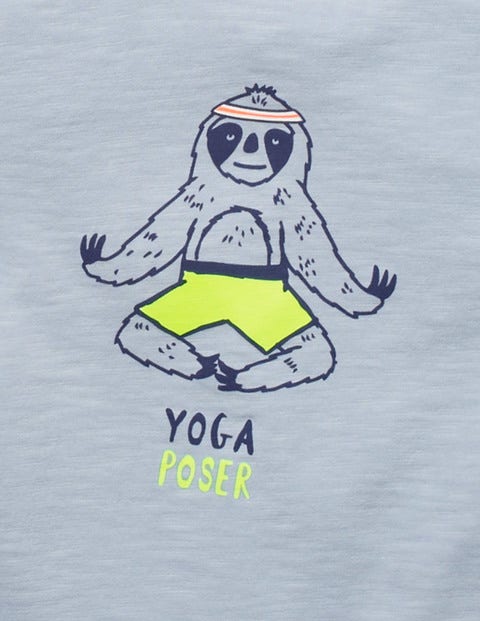 Animal Graphic T-Shirt - Harebell Blue Yoga Poser Animal Graphic T-Shirt - Harebell Blue Yoga Poser