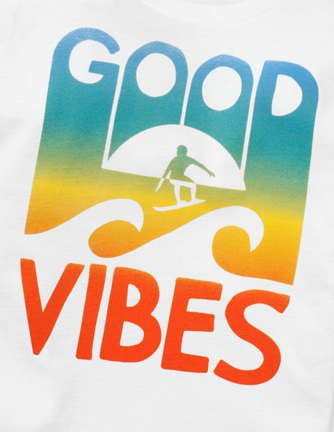 Cool Graphic T-Shirt - White Surf Vibes Cool Graphic T-Shirt - White Surf Vibes