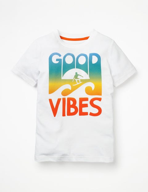 Cool Graphic T-Shirt - White Surf Vibes Cool Graphic T-Shirt - White Surf Vibes