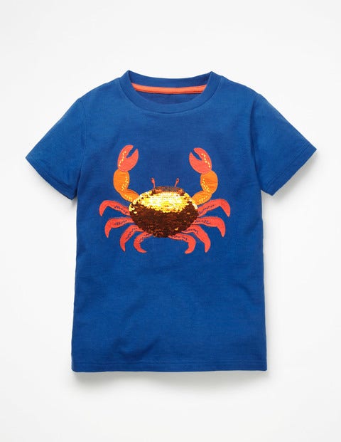 Sequin Animal T-Shirt - Duke Blue Sequin Crab Sequin Animal T-Shirt - Duke Blue Sequin Crab