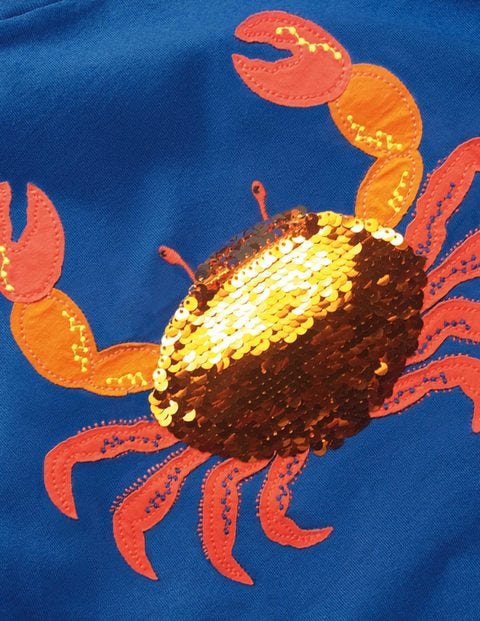 Sequin Animal T-Shirt - Duke Blue Sequin Crab Sequin Animal T-Shirt - Duke Blue Sequin Crab