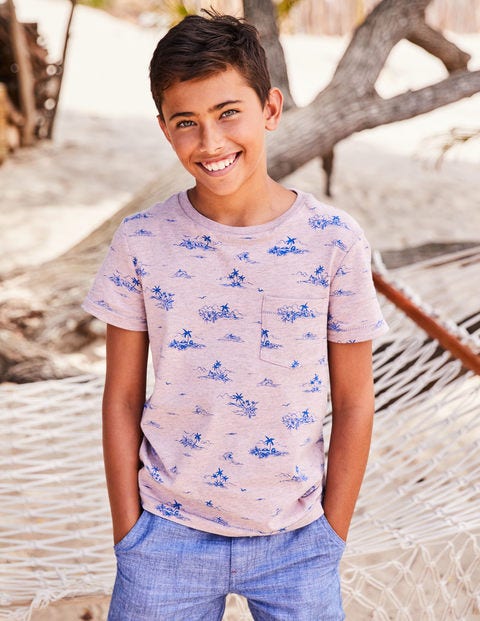 Exotic Island T-Shirt - Pink Tropical Surf Exotic Island T-Shirt - Pink Tropical Surf
