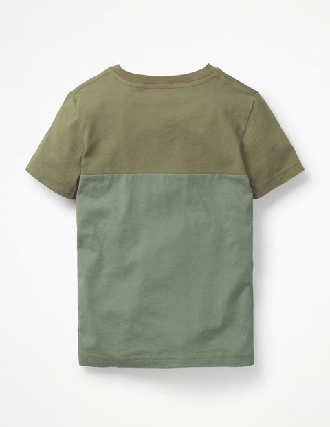 Embroidered Motif T-Shirt - Pottery Green Dinosaurs Embroidered Motif T-Shirt - Pottery Green Dinosaurs