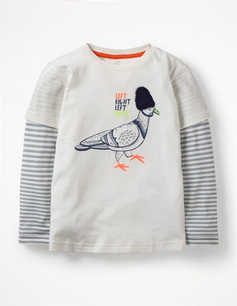 T-Shirt Mit Tiermotiv - Ecru, Taube T-Shirt Mit Tiermotiv - Ecru, Taube