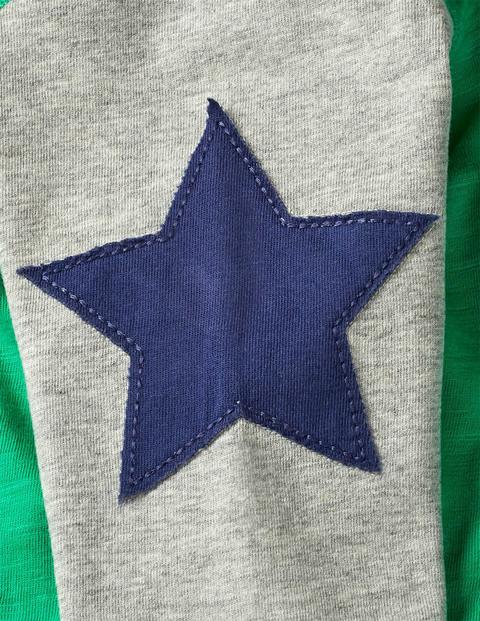 Superstar T-Shirt Mit Raglanärmeln - Astrogrün/Grau Meliert, Stern Superstar T-Shirt Mit Raglanärmeln - Astrogrün/Grau Meliert, Stern