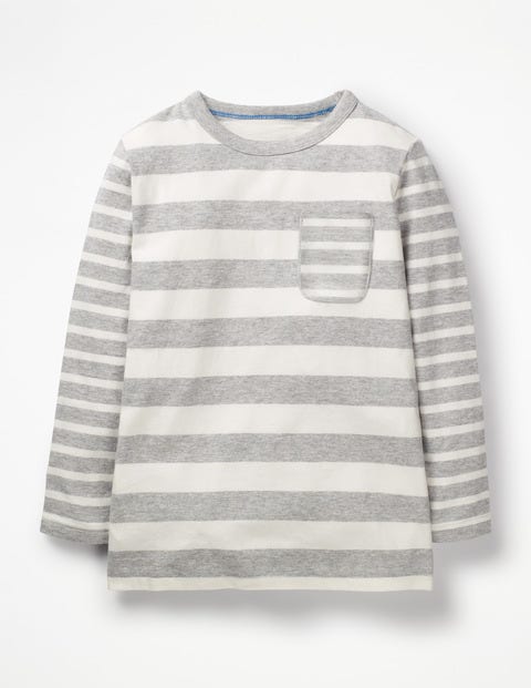 Hotchpotch Stripe T-Shirt - Grey Marl/Ecru Hotchpotch Stripe T-Shirt - Grey Marl/Ecru