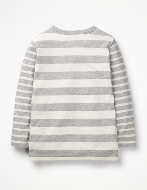 Hotchpotch Stripe T-Shirt - Grey Marl/Ecru Hotchpotch Stripe T-Shirt - Grey Marl/Ecru