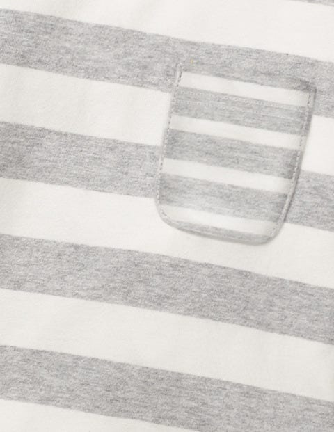 Hotchpotch Stripe T-Shirt - Grey Marl/Ecru Hotchpotch Stripe T-Shirt - Grey Marl/Ecru