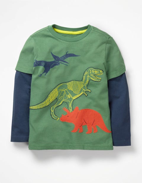 Textured Animal T-Shirt - Rosemary Green Dinosaurs Textured Animal T-Shirt - Rosemary Green Dinosaurs