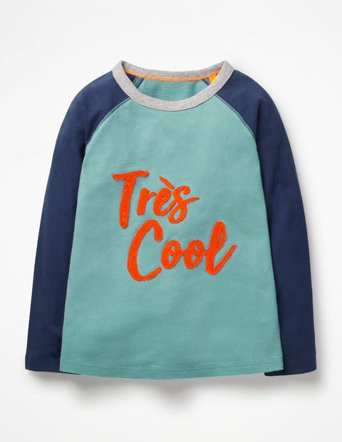 Strukturiertes T-Shirt Mit Raglanärmeln - Meeresblau, Très Cool Strukturiertes T-Shirt Mit Raglanärmeln - Meeresblau, Très Cool