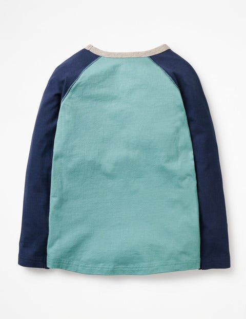 Strukturiertes T-Shirt Mit Raglanärmeln - Meeresblau, Très Cool Strukturiertes T-Shirt Mit Raglanärmeln - Meeresblau, Très Cool