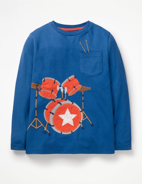 Music Appliqué T-shirt - Duke Blue Drumkit Music Appliqué T-shirt - Duke Blue Drumkit