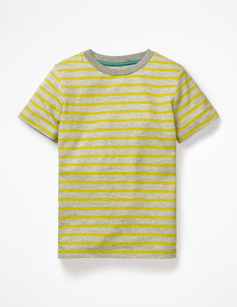 Slub Washed T-Shirt - Grey Marl/Celery Yellow Slub Washed T-Shirt - Grey Marl/Celery Yellow