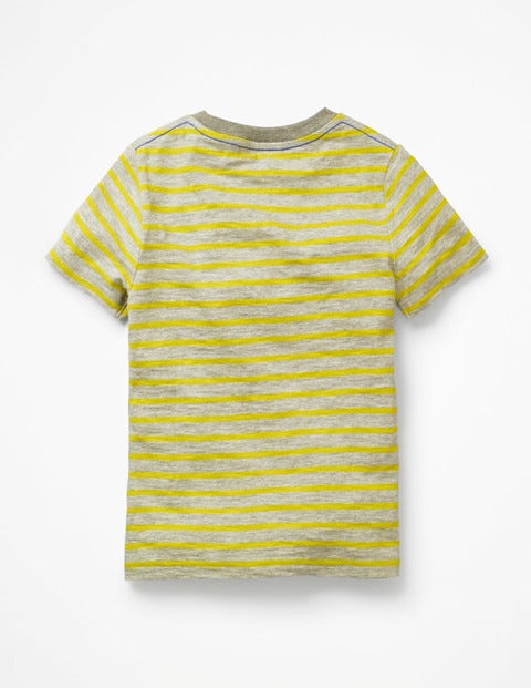 Slub Washed T-Shirt - Grey Marl/Celery Yellow Slub Washed T-Shirt - Grey Marl/Celery Yellow