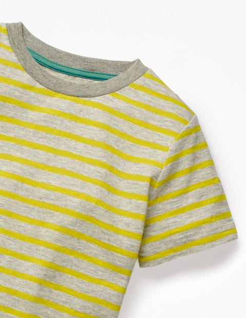 Slub Washed T-Shirt - Grey Marl/Celery Yellow Slub Washed T-Shirt - Grey Marl/Celery Yellow