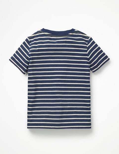 Slub Washed T-Shirt - College Blue/Ecru Slub Washed T-Shirt - College Blue/Ecru