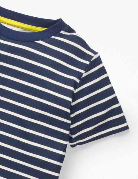 Slub Washed T-Shirt - College Blue/Ecru Slub Washed T-Shirt - College Blue/Ecru