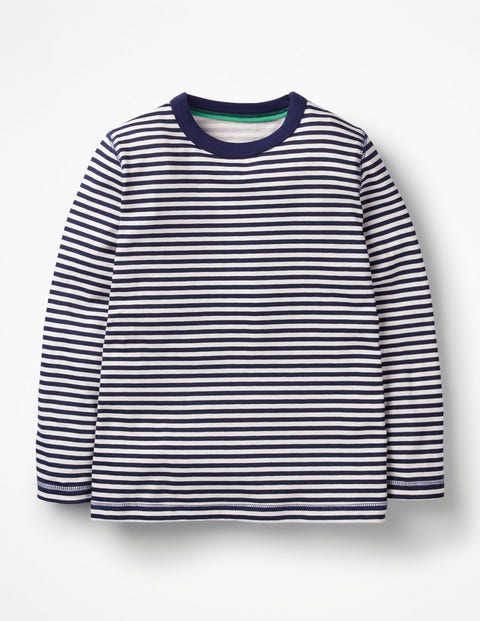 Superweiches T-Shirt - Dunkelblau/Ecru Superweiches T-Shirt - Dunkelblau/Ecru