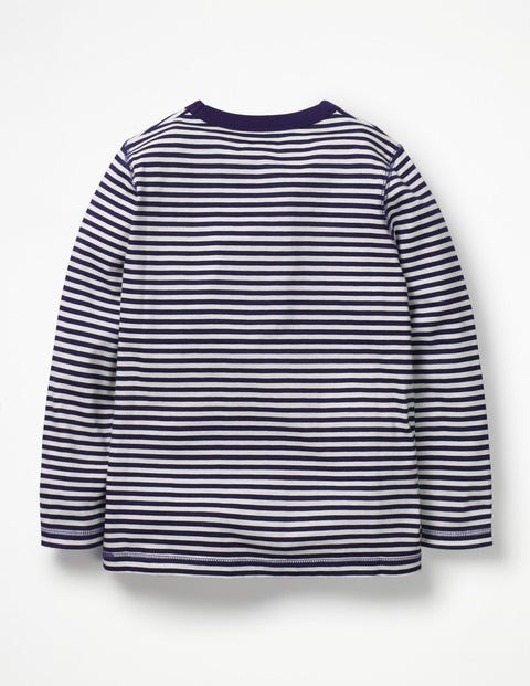 Superweiches T-Shirt - Dunkelblau/Ecru Superweiches T-Shirt - Dunkelblau/Ecru