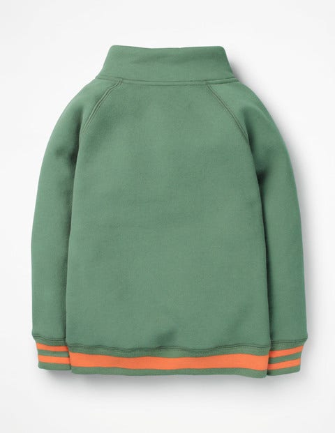 Sweatshirt Mit Reißverschluss Und Raglanärmeln - Rosmaringrün, Stern Sweatshirt Mit Reißverschluss Und Raglanärmeln - Rosmaringrün, Stern