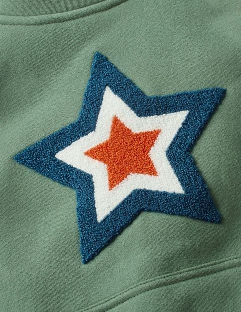 Sweatshirt Mit Reißverschluss Und Raglanärmeln - Rosmaringrün, Stern Sweatshirt Mit Reißverschluss Und Raglanärmeln - Rosmaringrün, Stern