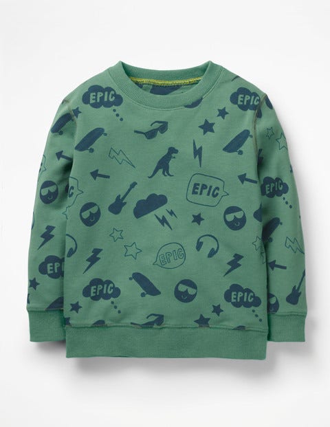 Printed Sweatshirt - Patina Green Emojis Printed Sweatshirt - Patina Green Emojis