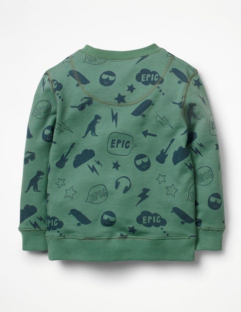 Printed Sweatshirt - Patina Green Emojis Printed Sweatshirt - Patina Green Emojis