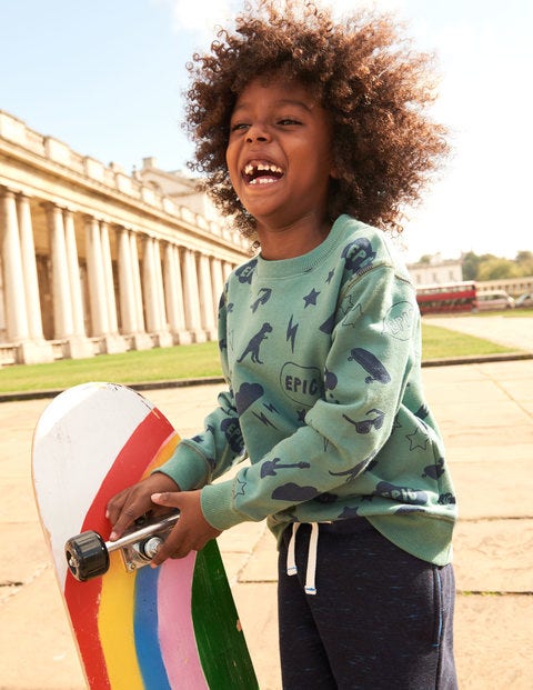 Printed Sweatshirt - Patina Green Emojis Printed Sweatshirt - Patina Green Emojis