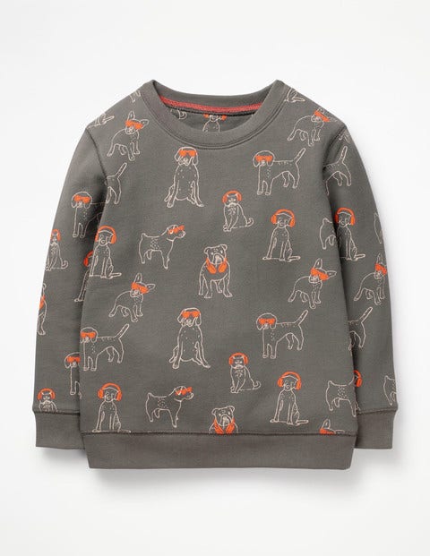 Printed Sweatshirt - Pewter Grey DJ Dogs Printed Sweatshirt - Pewter Grey DJ Dogs