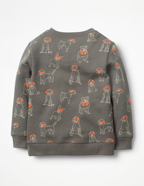 Printed Sweatshirt - Pewter Grey DJ Dogs Printed Sweatshirt - Pewter Grey DJ Dogs