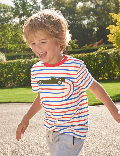 Go-Faster Stripe T-Shirt - Ecru/Beam Red Car Go-Faster Stripe T-Shirt - Ecru/Beam Red Car