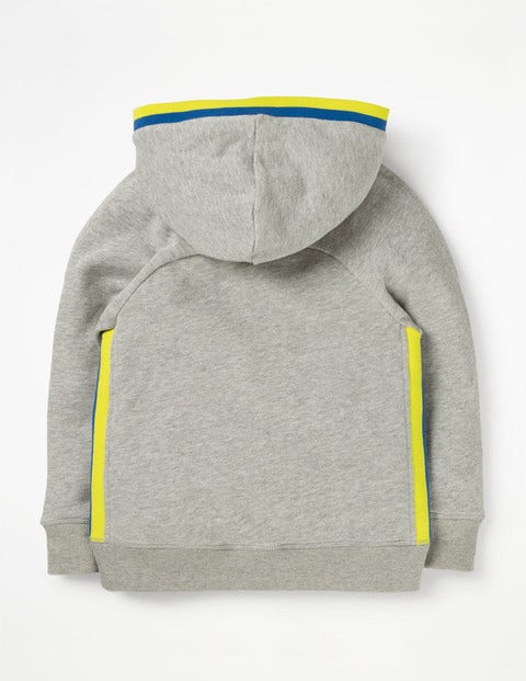 Sports Stripe Zip-Up Hoodie - Grey Marl Sports Stripe Zip-Up Hoodie - Grey Marl
