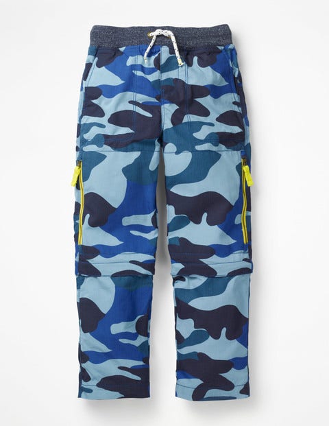Zip-Off Techno Pants - College Blue Camouflage Zip-Off Techno Pants - College Blue Camouflage
