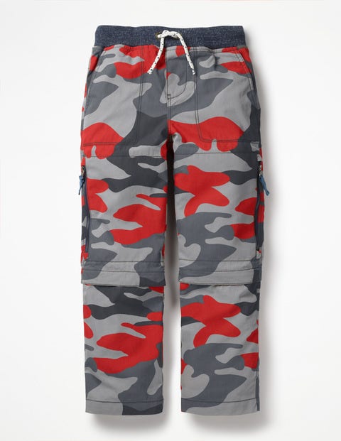Hose Mit Abnehmbaren Beinen - Helles Rot, Camouflage Hose Mit Abnehmbaren Beinen - Helles Rot, Camouflage