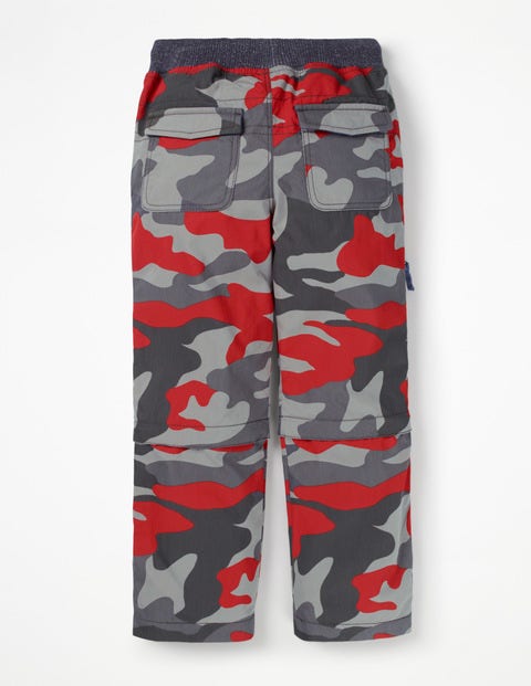 Hose Mit Abnehmbaren Beinen - Helles Rot, Camouflage Hose Mit Abnehmbaren Beinen - Helles Rot, Camouflage