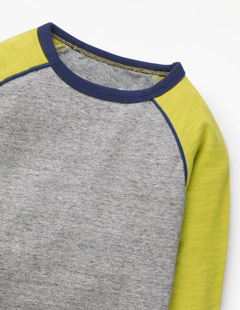 Raglan T-Shirt - Grey Marl/Celery Yellow Raglan T-Shirt - Grey Marl/Celery Yellow