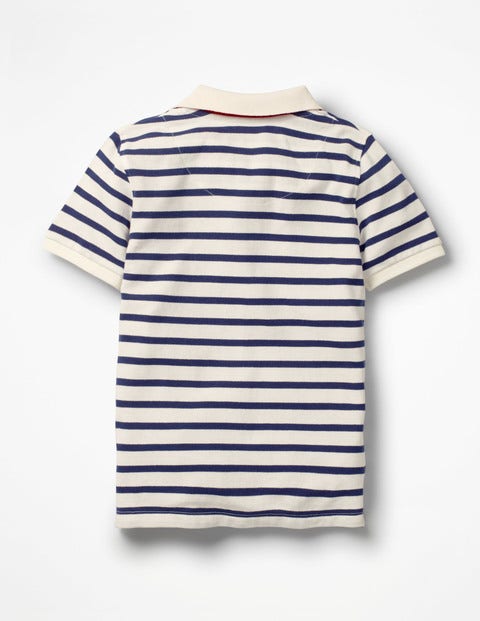 Piqué Polo Shirt - Ivory/College Navy Piqué Polo Shirt - Ivory/College Navy