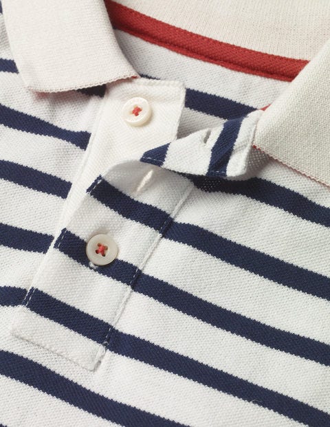 Piqué Polo Shirt - Ivory/College Navy Piqué Polo Shirt - Ivory/College Navy
