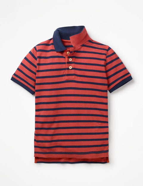 Piqué Polo Shirt - Washed Red/College Blue Piqué Polo Shirt - Washed Red/College Blue